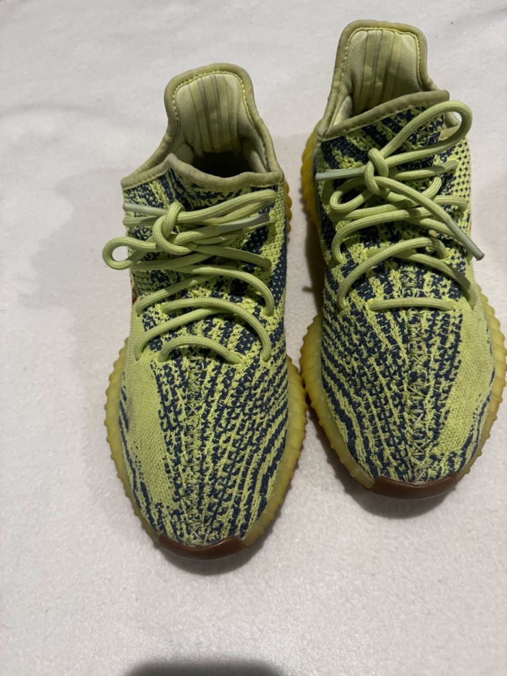 adidas Neon Yellow and Black Knit Sneakers